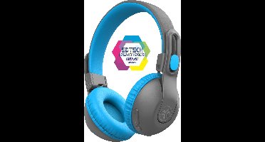 JLab JBuddies Studio 2 Kinder Hoofdtelefoon – Draadloos en Bedraad – Koppel Draadloos 2 Hoofdtelefoons Met Elkaar - Bluetooth Koptelefoon - Veilig Luisteren 85dB/95dB – 65 uur Afspeeltijd – Blauw