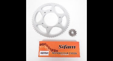 originele kettingset voor motorfiets hm 50 derapage 2001 tot 2010 12x62 nieuw