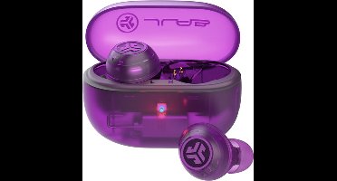 JLab Go POP ANC Draadloze Oordopjes - Noise Cancelling Oortjes - Bluetooth Multipoint - 24 uur Speeltijd - Met Microfoon - Draadloos - Geschikt voor Android en Apple - Clear Purple