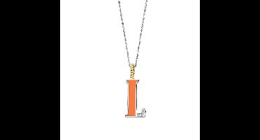 TI SENTO Dames Hanger - 925 zilver - Letter L - Oranje - 6840OR_L