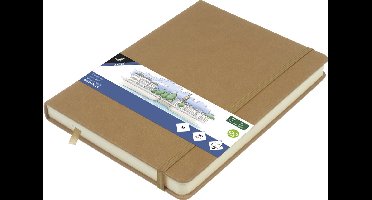 Kangaro schetsboek - A5 - taupe - PU-hardcover - met elastiek en leeslint - K-861226