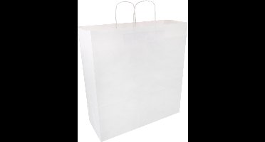 Tas | Kraftpapier | gedraaid papieren koord | 45x 17x48cm | draagtas | wit | 100 stuks
