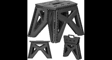 Springos Vouwkruk - Inklapbaar - Platform - Multifunctioneel - 23 Cm - Grijs