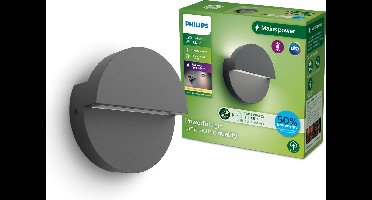 Philips Valor Wandlamp - UltraEfficient LED - Buitenlamp - Schijnt in twee richtingen - 2x 4.3W - Warmwit licht; 2700K - Antraciet