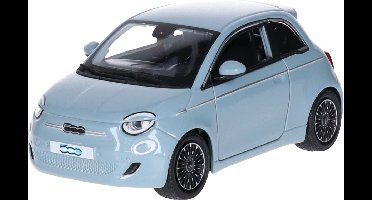 Bburago modelauto/speelgoedauto Fiat 500e - lichtblauw - schaal 1:24 - schaalmodel speelgoed