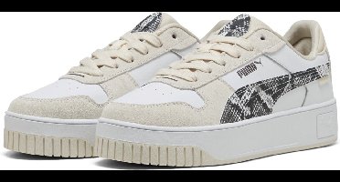 PUMA Carina Street Snake Chic Dames Sneakers - PUMA White-PUMA Black-Alpine Snow