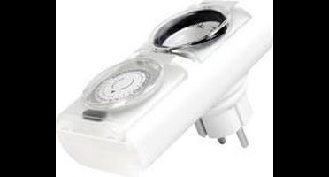 LogiLink Mechanische timer, set van 2, IP44, wit