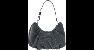MANDARINA DUCK Leren Schoudertas Velvet Plisse Wrist Bag London Fog Grijs