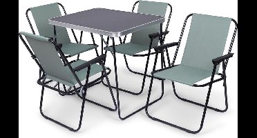 Opvouwbare Campingtafel met Stoelen 5 delig - Inklapbare Kampeertafel - Vouwtafel - Klaptafel - Opvouwbaar - Tuintafel - Buiten - Set