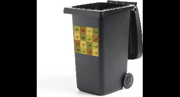 Container sticker tekening - Groen - Dinosaurus - Kinderen - 40x40 cm - Kliko sticker