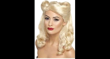 Pruik jaren 40 pin-up look blond