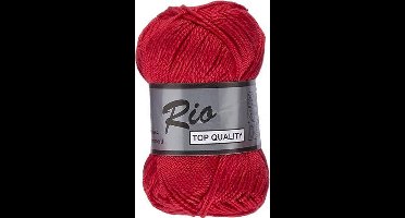 Lammy yarns Rio katoen garen - rood (043) - pendikte 3 a 3,5 mm - 1 bol van 50 gram