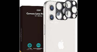 iPhone 12 Pro - Full Cover Camera lens screenprotector - Tempered Glass - Zwart (2-Pack)