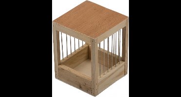 Duvo+ Nestkast voliere hout spijlen 11x11x13cm