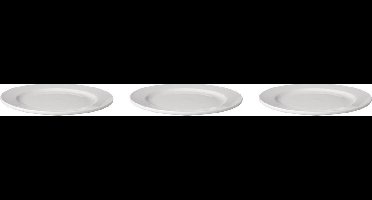 Mammoet - Budgetline - Bord - Brede rand - 3 stuks - ø 24,5 - Wit - Porselein