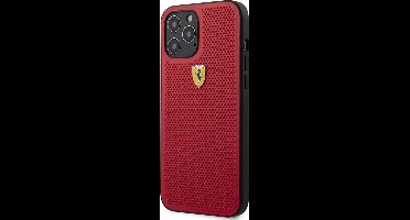 iPhone 12 Pro Max Backcase hoesje - Ferrari - Effen Rood - Kunstleer