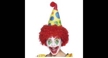Smiffys Clown verkleed pruik met hoedje - rood haar - one size - volwassenen - clownspruik