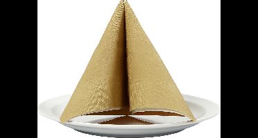 Servetten, afm 40x40 cm, 60 gr, goud, 20 stuk/ 1 doos