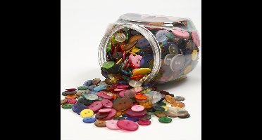 Knopen, d 12+18+20 mm, diverse kleuren, 800 stuk/ 1 doos