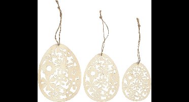 Creotime Houten Ornamenten 8 -10 - 12 Cm Blank 3 Stuks