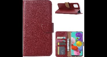 Hoesje Geschikt Voor Samsung Galaxy A51 Portemonnee hoesje / Boek hoesje - Bordeaux