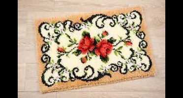 Vervaco - Knooptapijt kit - Klassiek met rozen - PN-0021857 - Borduren - Borduurpakket - Borduurpakket volwassenen - Borduurpakket kind