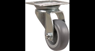 Zwenkwiel Grijs/Rubber 50mm Bevestigingsplaat + Glijlager - 1520721