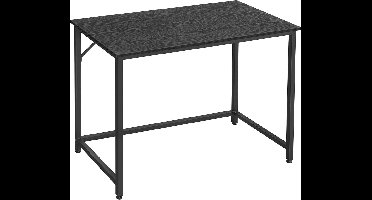 Hoppa! Computerbureau, klein bureau en werkstation, bureau voor thuiskantoor, studeerkamer, slaapkamer, 50 x 100 x 76 cm, industriële stijl, metalen frame, zwart