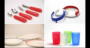 Bestekset Rood (mes, lepel, vork en theelepel)