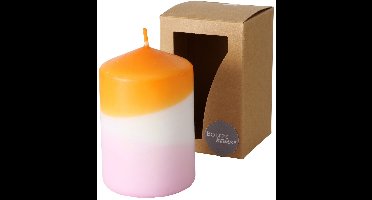 Kaars Splash Dip dye H9cm oranje/lila