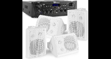 Horeca set voor binnen & buiten met Bluetooth, FM radio en mp3 - Wit