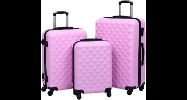 3-delige Harde kofferset ABS roze