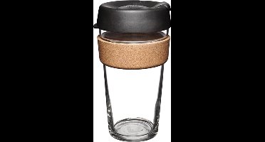 KeepCup Brew Cork Black 454 ml Zwart, Transparant, Hout