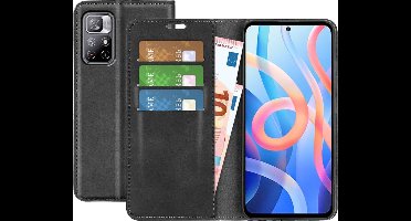 Just in Case hoesje geschikt voor Poco M4 Pro 5G - Hoesje met Pasjeshouder - Luxe Book Case - Zwart