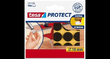 Tesa meubelvilt - 48x - zelfklevend - 1,8 cm - rond - antikras - viltjes - Viltglijders - Meubelbeschermers