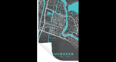 Muurstickers - Sticker Folie - Plattegrond - Wormerveer - Kaart - Stadskaart - 20x30 cm - Plakfolie - Muurstickers Kinderkamer - Zelfklevend Behang - Zelfklevend behangpapier - Stickerfolie