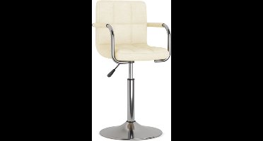 vidaXL - Barkruk - stof - crèmekleurig