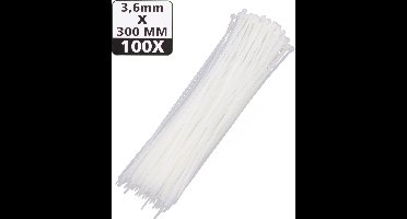 Hofftech Tie Ribs - UV-bestendig - 3.6 x 300 mm - Wit - 100 stuks