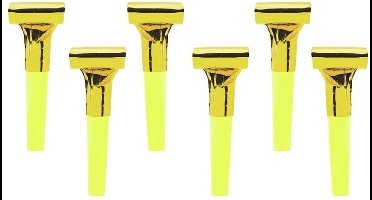 36x stuks gouden roltongen / roltoeters - Feestartikelen verjaardag - kleine verjaardag toeters - uitblazers