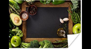 Poster Fruit - Krijtbord - Groente - 30x20 cm
