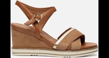Tamaris Sandalen met sleehak cognac - Maat 41