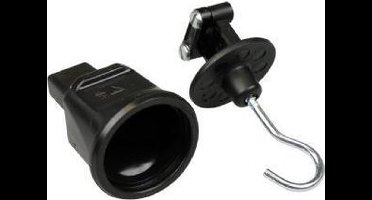 Snoerboer eindstuk en haak voor prikkabel