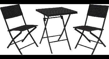 Relaxwonen - Tuinmeubelset - Bistroset - Balkonset - Polyrotan - 58 x 58 x 70 cm