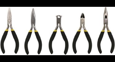 Toolland Set miniatuurtangen, 5-delig, voor fijn en nauwkeurig werk