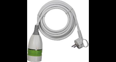 Perel Verlengkabel Met Draaischakelaar 3680 W 3 Meter Groen/wit