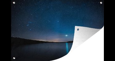 Muurdecoratie Sterrenhemel - Water - Maan - 180x120 cm - Tuinposter - Tuindoek - Buitenposter