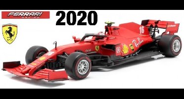 Bburago Ferrari SCUDERIA SF1000 #16 CHARLES LECLERC SEASON CAR 2020 Mat Rood/zwart modelauto schaalmodel 1:18