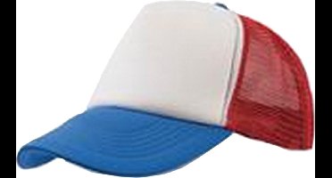 Atlantis Rapper 5 Panel Trucker Cap (Wit/Rood/Roodkleurig)