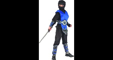 "Blauw ninja pak voor jongens - Verkleedkleding - 134/146"