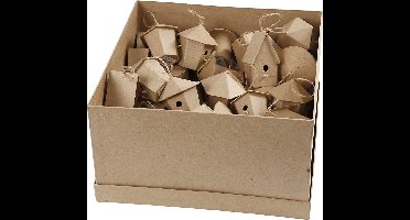 Mini Vogelhuisjes, H: 7 cm, 6x10 stuk/ 1 doos